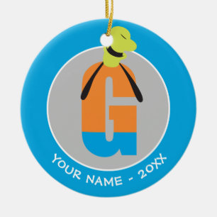 Ornement En Céramique G est pour Goofy   Ajouter Votre Nom