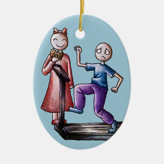 Ornement En Céramique Garçon de tapis roulant de couples de bande (Devant)