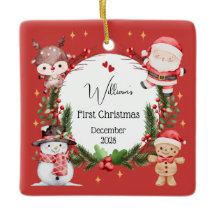 Garçon premier rennes de Noël Père Noël Tree Ornam