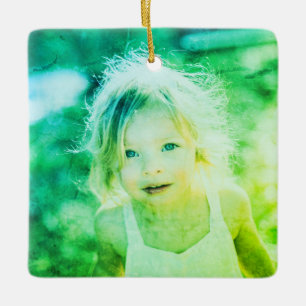Ornement En Céramique Garde photo simple pour enfants