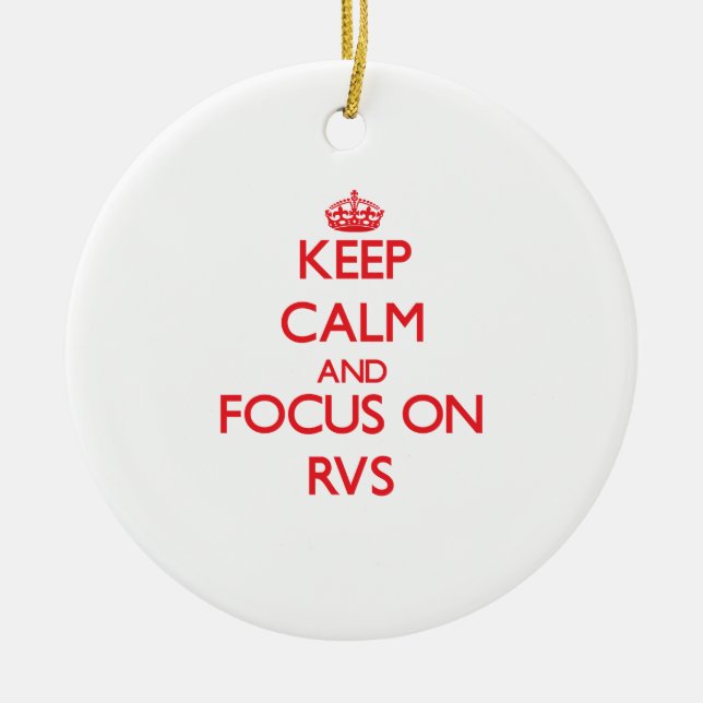 Ornement En Céramique Gardez le calme et le foyer sur Rvs (Devant)