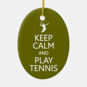 Ornement En Céramique Gardez l'ornement de coutume de tennis de calme et