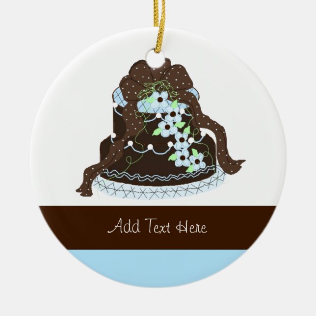 Ornement En Céramique Gâteau Mariage au chocolat Designer (Devant)