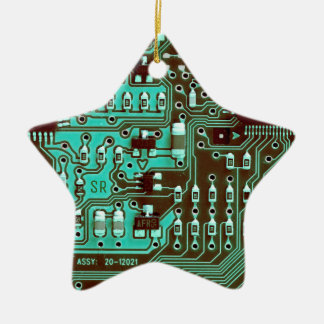 Ornement En Céramique Geek de carte à circuit imprimé turquoise PCB Pers