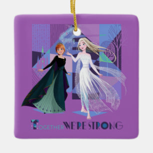 Ornement En Céramique Gelé 2  Anna & Elsa - Ensemble nous sommes forts