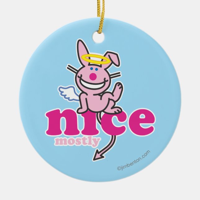 Ornement En Céramique Gentil en grande partie (Devant)