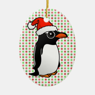Ornement En Céramique Gentoo Penguin Père Noël