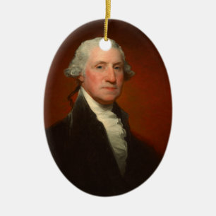 Ornement En Céramique George Washington Portrait Oval Christmas Orament