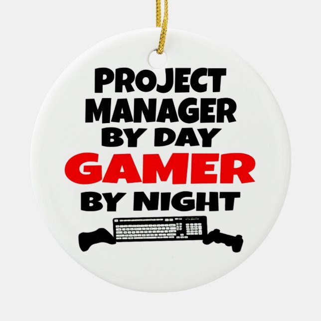 Ornement En Céramique Gestionnaire de projet Gamer (Devant)