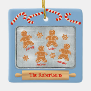 Ornement En Céramique Gingerbread Cookies Famille de quatre