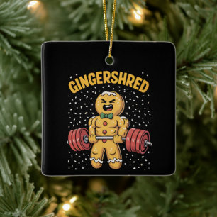 Ornement En Céramique Gingershred Drôle Bonhomme en pain d'épices Gymnas