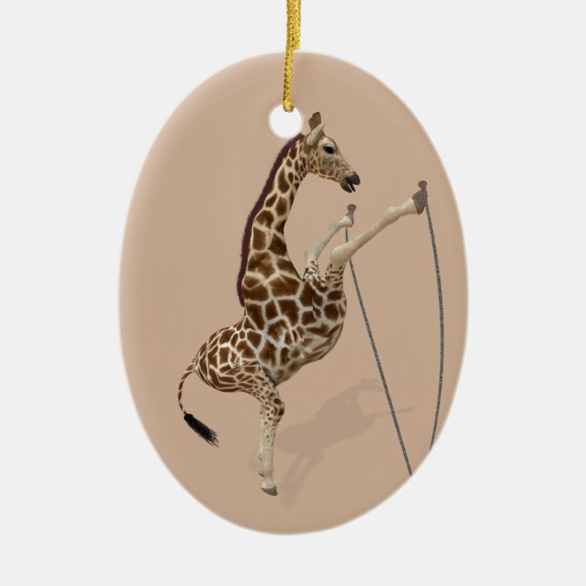 Ornement En Céramique Giraffe sportive comique (Devant)