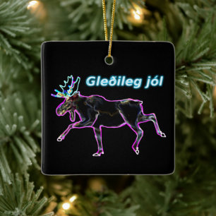 Ornement En Céramique Gleðileg jól - Oie électrique