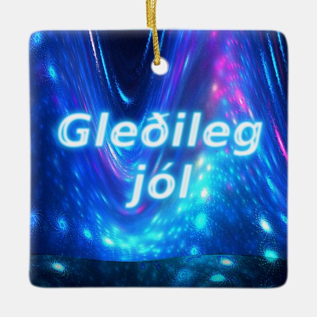 Ornement En Céramique Gleðileg Jól - Qaanaaq - Lumières du Nord (Devant)