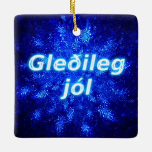 Ornement En Céramique Gleðileg Jól - Snowburst (Devant)