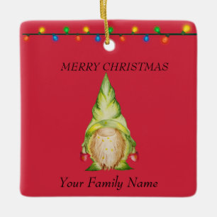 Ornement En Céramique Gnomes rouges de Noël