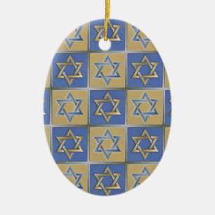 Ornement En Céramique Gold Blue Star de David Art Panels