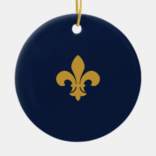 Ornement En Céramique Golden Fleur De Lis (Devant)
