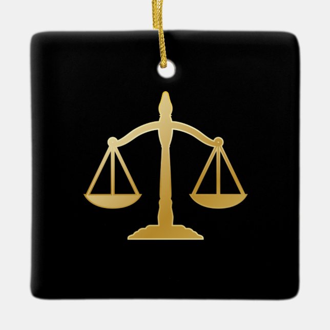 Ornement En Céramique Golden Scales of Justice Law Theme (Devant)