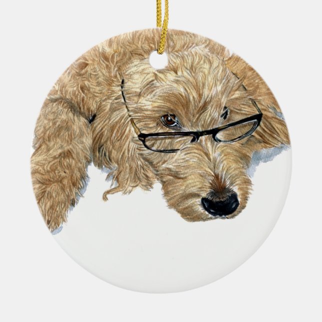 Ornement En Céramique Goldendoodle (Devant)