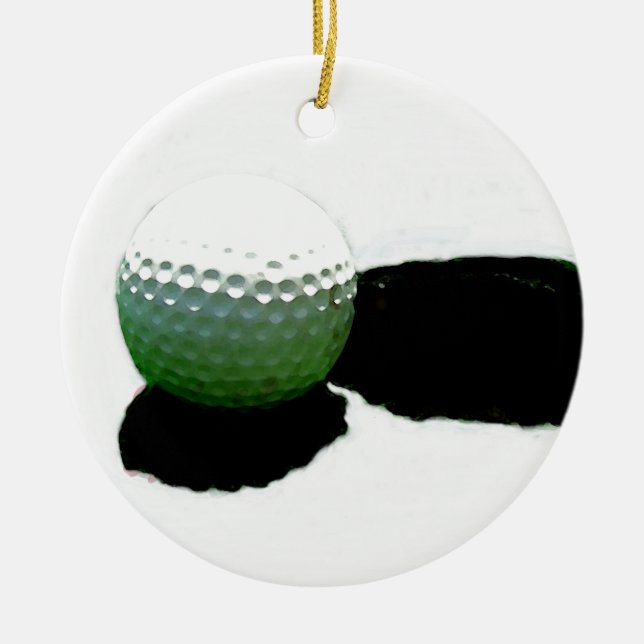Ornement En Céramique Golf Ball & Hole (Devant)