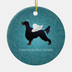 Ornement En Céramique Gordon Setter Animal Memorial Chien Angel