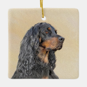 Ornement En Céramique Gordon Setter Peinture - Joli art original chien