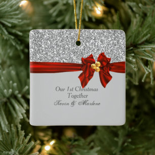 Ornement En Céramique Gorgeous First Christmas Together Ornament Bling