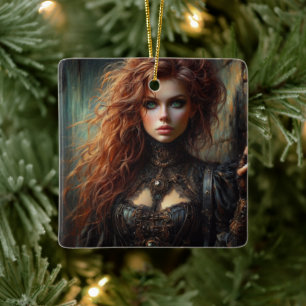 Ornement En Céramique Gothique steampunk féminin