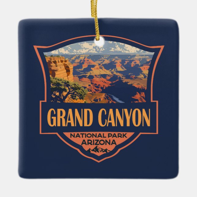 Ornement En Céramique Grand Canyon National Park Illustration Travel Art (Devant)