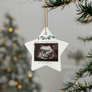 Ornement En Céramique Grand-mère Keepsaké Noël Grossesse Faire-part