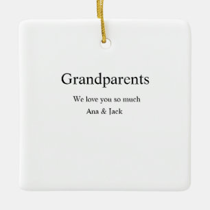 Ornement En Céramique Grand-parents nous vous aimons ajouter nom simple