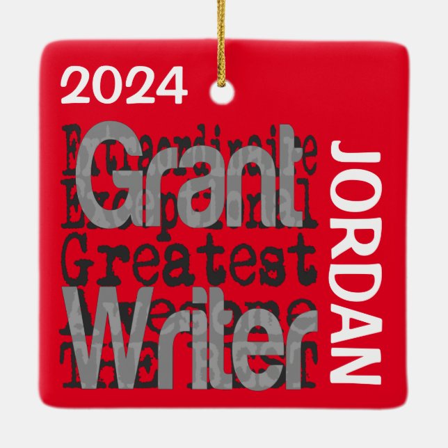 Ornement En Céramique Grant Writer Extraordinaire CUSTOM (Dos)