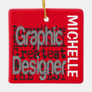 Ornement En Céramique Graphic Designer Extraordinaire PERSONNALISÉ