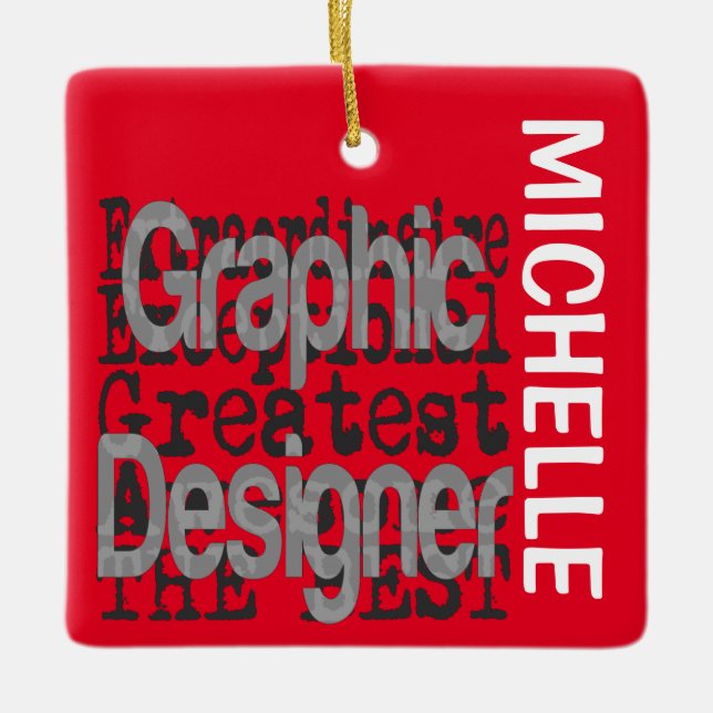 Ornement En Céramique Graphic Designer Extraordinaire PERSONNALISÉ (Devant)