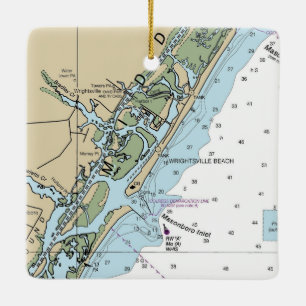 Ornement En Céramique Graphique CN de Wrightsville Beach