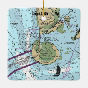 Ornement En Céramique Graphique de Cape Charles Virginia