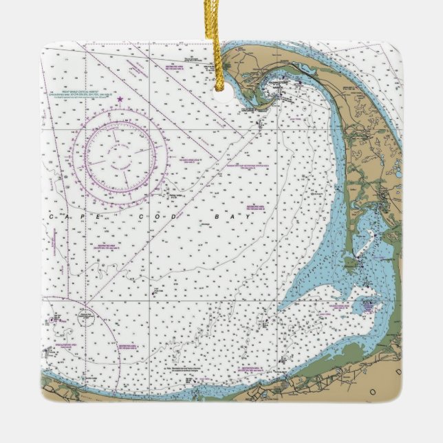 Ornement En Céramique Graphique de Cape Cod Bay (Devant)