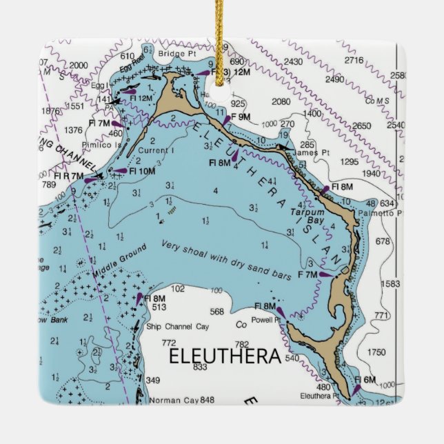 Ornement En Céramique Graphique Eleuthera Island Bahamas (Dos)