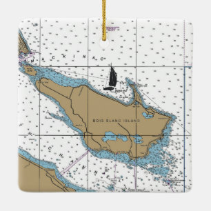 Ornement En Céramique Graphique MI de Bois Blanc Island