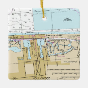Ornement En Céramique Graphique nautique Hollywood Floride