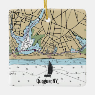 Ornement En Céramique Graphique Nautique Quogue NY