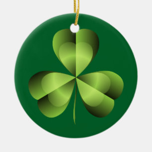 Ornement En Céramique Graphique shamrock à trois feuilles