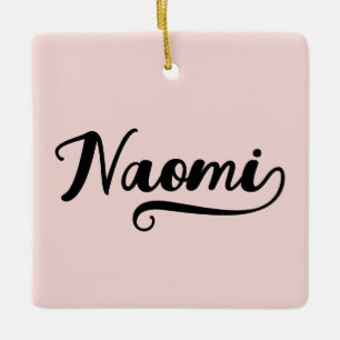 Ornement En Céramique Gras Brush Script Heart Blush Photo