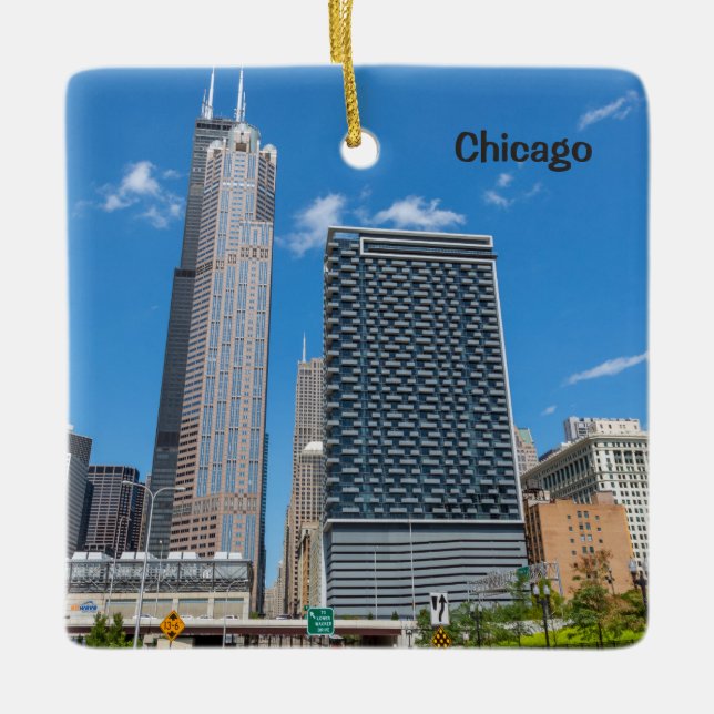 Ornement En Céramique gratte-ciels de Chicago, tour Willis, (Devant)