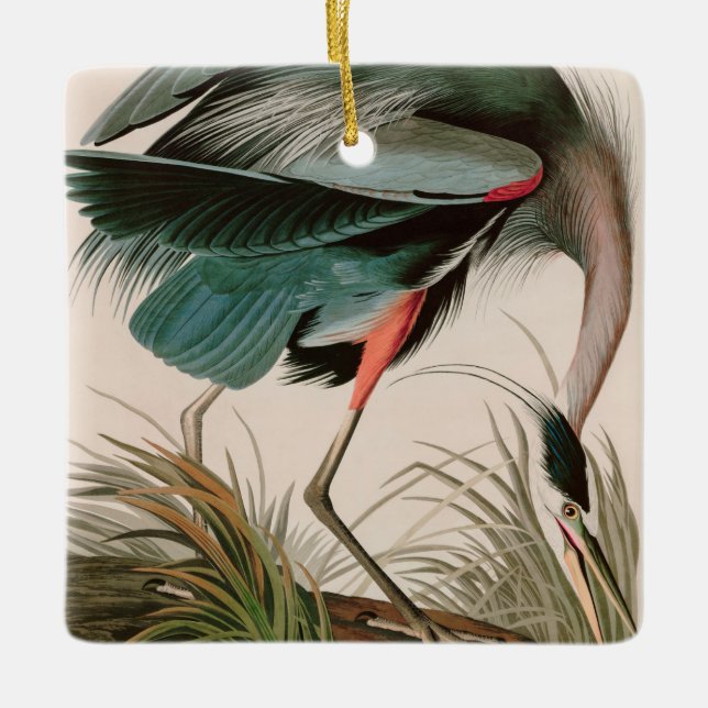 Ornement En Céramique Great Blue Heron Birds of America Audubon Imprimer (Devant)