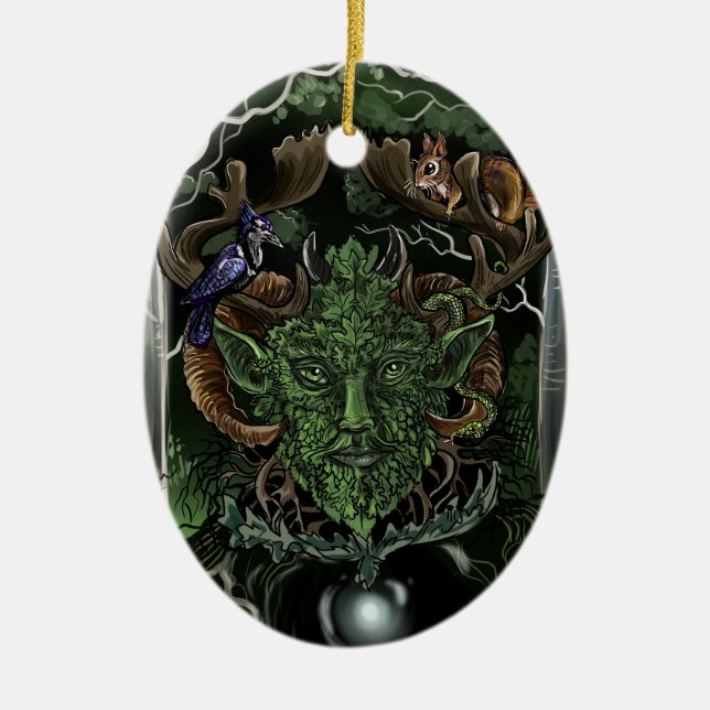 Ornement En Céramique GreenMan~ornament (Devant)