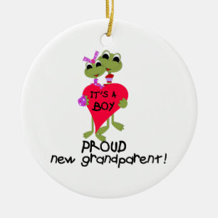 Ornement En Céramique Grenouille fière grand-parent des cadeaux de garço