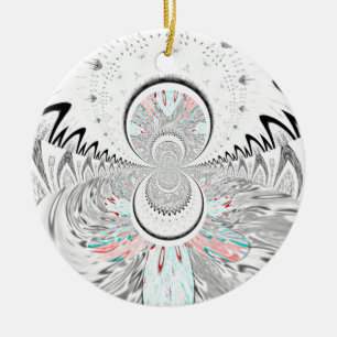 Ornement En Céramique Gris Kaleidoscope Art