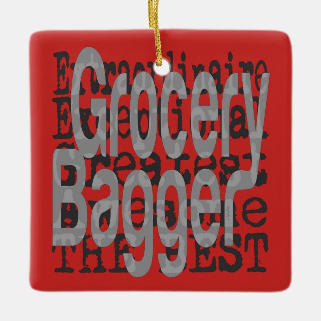 Ornement En Céramique Grocery Bagger (Devant)